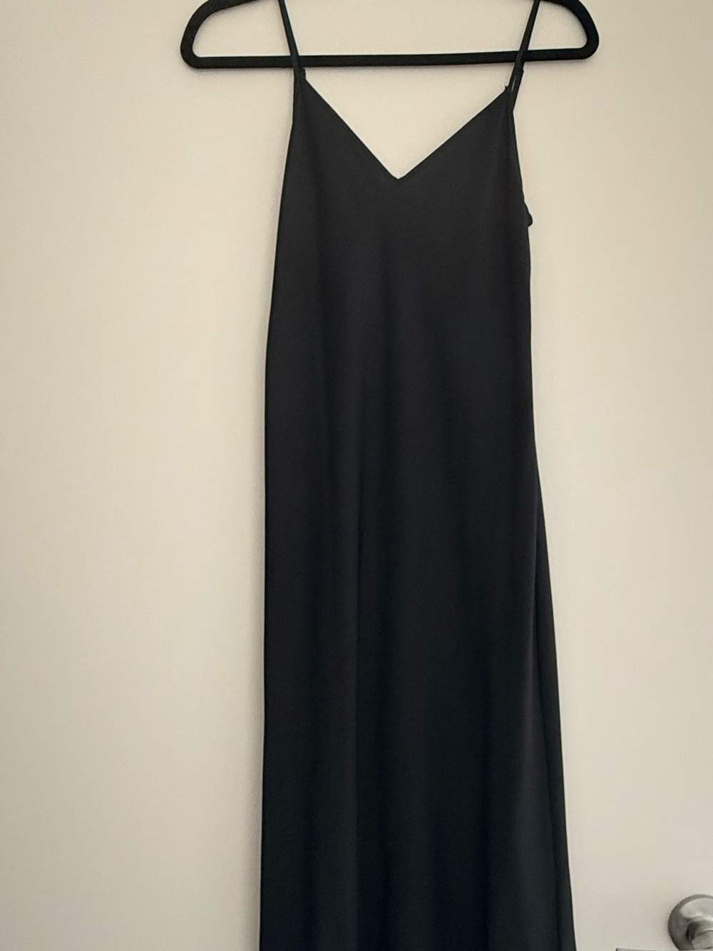 Allsaints Navy Slip Maxi Dress with V-Neck